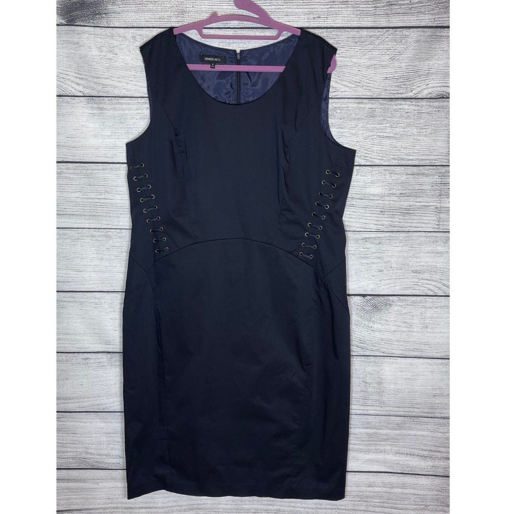 Lafayette 148 New York Vonnie Lace-Up Sheath Dress SZ 16